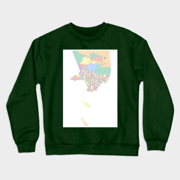 Los Angeles County Communities Crewneck Sweatshirt by PendersleighAndSonsCartography